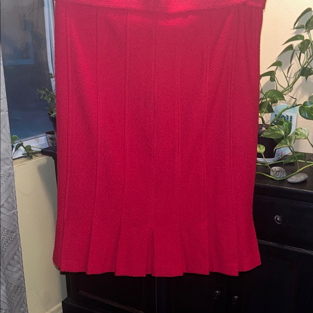 St. John Sport by Marie Gray Vibrant Red A-Line Skirt